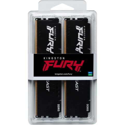 Модуль памяти для компьютера DDR5 16GB (2x8GB) 5600 MHz Beast Black Kingston Fury (ex.HyperX) (KF556C40BBK2-16) - Модули памяти для компьютера  - Модули памяти для компьютера 
