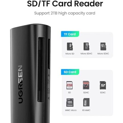 Считыватель флеш-карт Ugreen USB 3.0 Type-A for 2xSD 5Gb CM264 (60722) - Нулевой остаток (Feed) - Нулевой остаток (Feed)