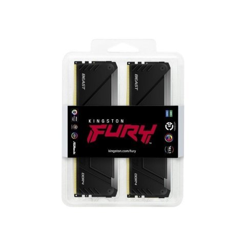 Модуль памяти для компьютера DDR4 16GB (2x8GB) 3600 MHz Beast RGB Kingston Fury (ex.HyperX) (KF436C17BB2AK2/16) - Нулевой остаток (Feed)  - Нулевой остаток (Feed)