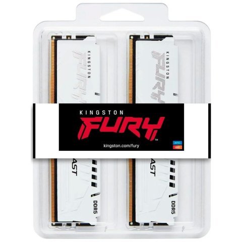 Модуль памяти для компьютера DDR5 64GB (2x32GB) 6400 MHz Beast White XMP Kingston Fury (ex.HyperX) (KF564C32BWK2-64) - Нулевой остаток (Feed)  - Нулевой остаток (Feed) 