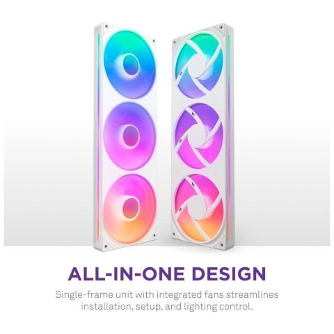 Кулер для корпуса NZXT F360 RGB Core Fan (Single Frame) - White (RF-U36HF-W1) - Вентиляторы к корпусам  - Вентиляторы к корпусам