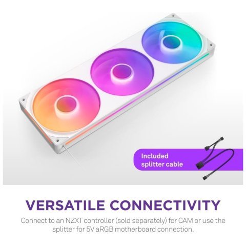 Кулер для корпуса NZXT F360 RGB Core Fan (Single Frame) - White (RF-U36HF-W1) - Вентиляторы к корпусам  - Вентиляторы к корпусам