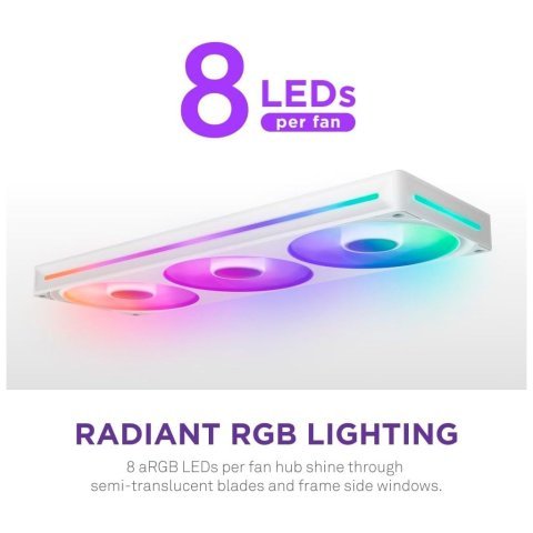 Кулер для корпуса NZXT F360 RGB Core Fan (Single Frame) - White (RF-U36HF-W1) - Вентиляторы к корпусам  - Вентиляторы к корпусам