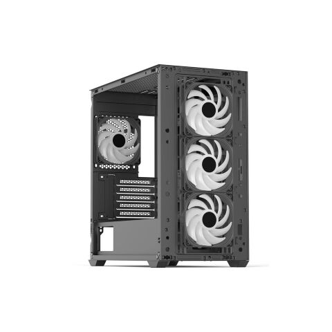 Корпус для ПК AeroCool D301A-G-BK-v2 Black (ACCS-DS03043.11) - Нулевой остаток (Feed)  - Нулевой остаток (Feed) 