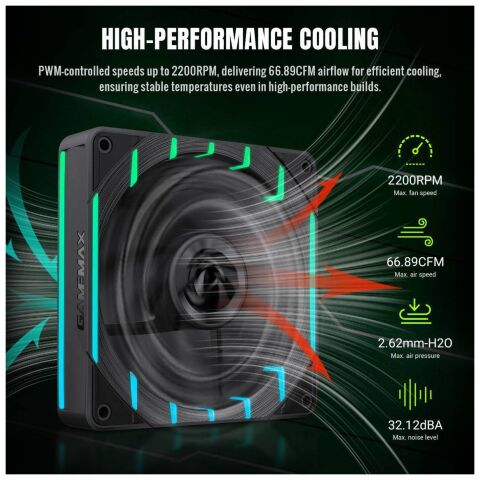 Кулер для корпуса Gamemax Tornado T12 ARGB-R - Вентиляторы к корпусам - Вентиляторы к корпусам