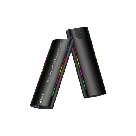 Карман внешний Dynamode M.2 SSD NVMe/SATA combo USB3.2 GEN2 Type-C aluminium black (DM-CAD-SSD10) - Аксессуары к HDD  - Аксессуары к HDD 