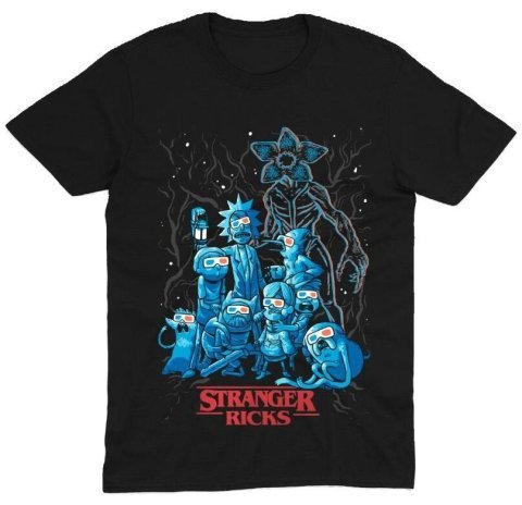 Футболка Morze Rick and Morty as Stranger Things T-Shirt Рик и морти как Очень странные дела (размер L) - -