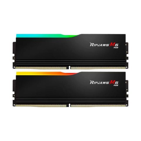 Модуль памяти для компьютера DDR5 32GB (2x16GB) 6400 MHz Ripjaws M5 RGB Matte Black G.Skill (F5-6400J3648F16GX2-RM5RK) - Нулевой остаток (Feed) - Нулевой остаток (Feed)