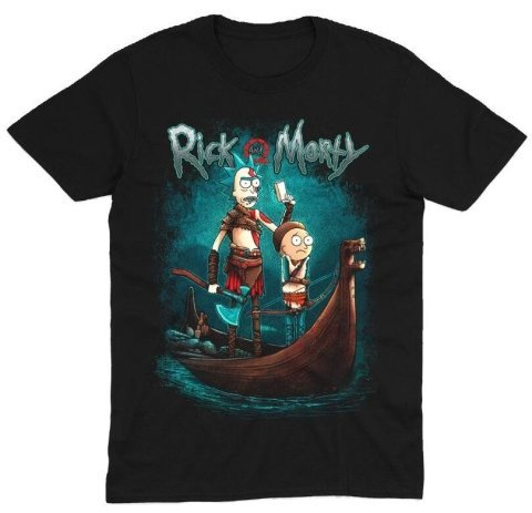 Футболка Morze Rick and Morty as God of War T-Shirt Рик и морти как Бог войны (размер L) -   -  