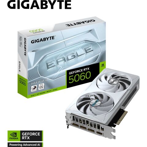 Видеокарта GIGABYTE GeForce RTX5060 8Gb EAGLE OC ICE (GV-N5060EAGLEOC ICE-8GD) - Нулевой остаток (Feed)  - Нулевой остаток (Feed) 