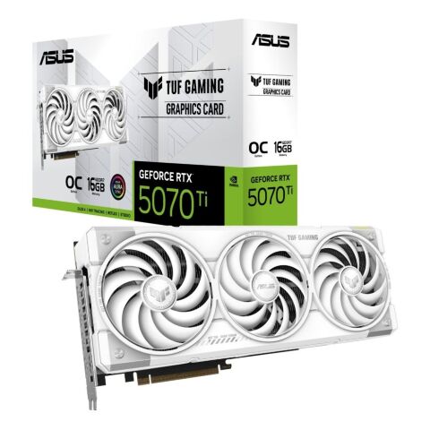 Видеокарта ASUS GeForce RTX5070 Ti 16GB TUF OC WHITE GAMING (TUF-RTX5070TI-O16G-WHITE-GAMING) - Нулевой остаток (Feed)  - Нулевой остаток (Feed) 