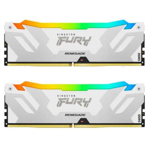 Модуль памяти для компьютера DDR5 48GB (2x24GB) 8400 MHz Renegade RGB White/Silver Kingston Fury (ex.HyperX) (KF584CU40RWAK2-48) - Нулевой остаток (Feed) - Нулевой остаток (Feed)