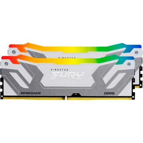 Модуль памяти для компьютера DDR5 48GB (2x24GB) 8400 MHz Renegade RGB White/Silver Kingston Fury (ex.HyperX) (KF584CU40RWAK2-48) - Нулевой остаток (Feed) - Нулевой остаток (Feed)
