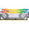 Модуль памяти для компьютера DDR5 48GB (2x24GB) 8400 MHz Renegade RGB White/Silver Kingston Fury (ex.HyperX) (KF584CU40RWAK2-48)