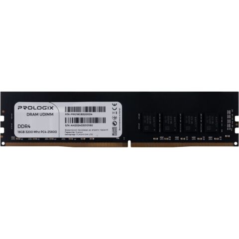 Модуль памяти для компьютера DDR4 16GB 3200 MHz Prologix (PRO16GB3200D4) - Модули памяти для компьютера  - Модули памяти для компьютера 