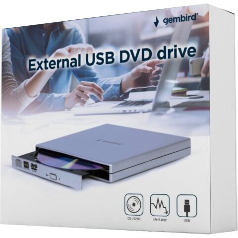 Оптический привод DVD-RW Gembird DVD-USB-02-SV - Нулевой остаток (Feed)  - Нулевой остаток (Feed) 