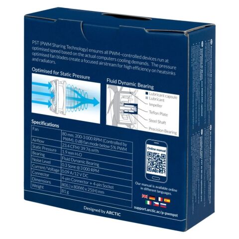 Кулер для корпуса Arctic P8 SLIM PWM PST (ACFAN00295A) - Нулевой остаток (Feed) - Нулевой остаток (Feed)