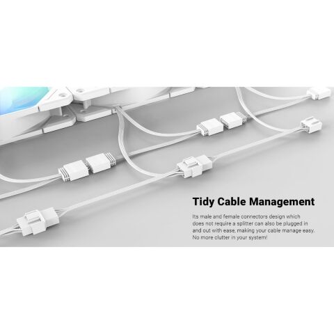 Кулер для корпуса ID-Cooling TF-12025-PRO ARGB TRIO WHITE - Нулевой остаток (Feed)  - Нулевой остаток (Feed) 