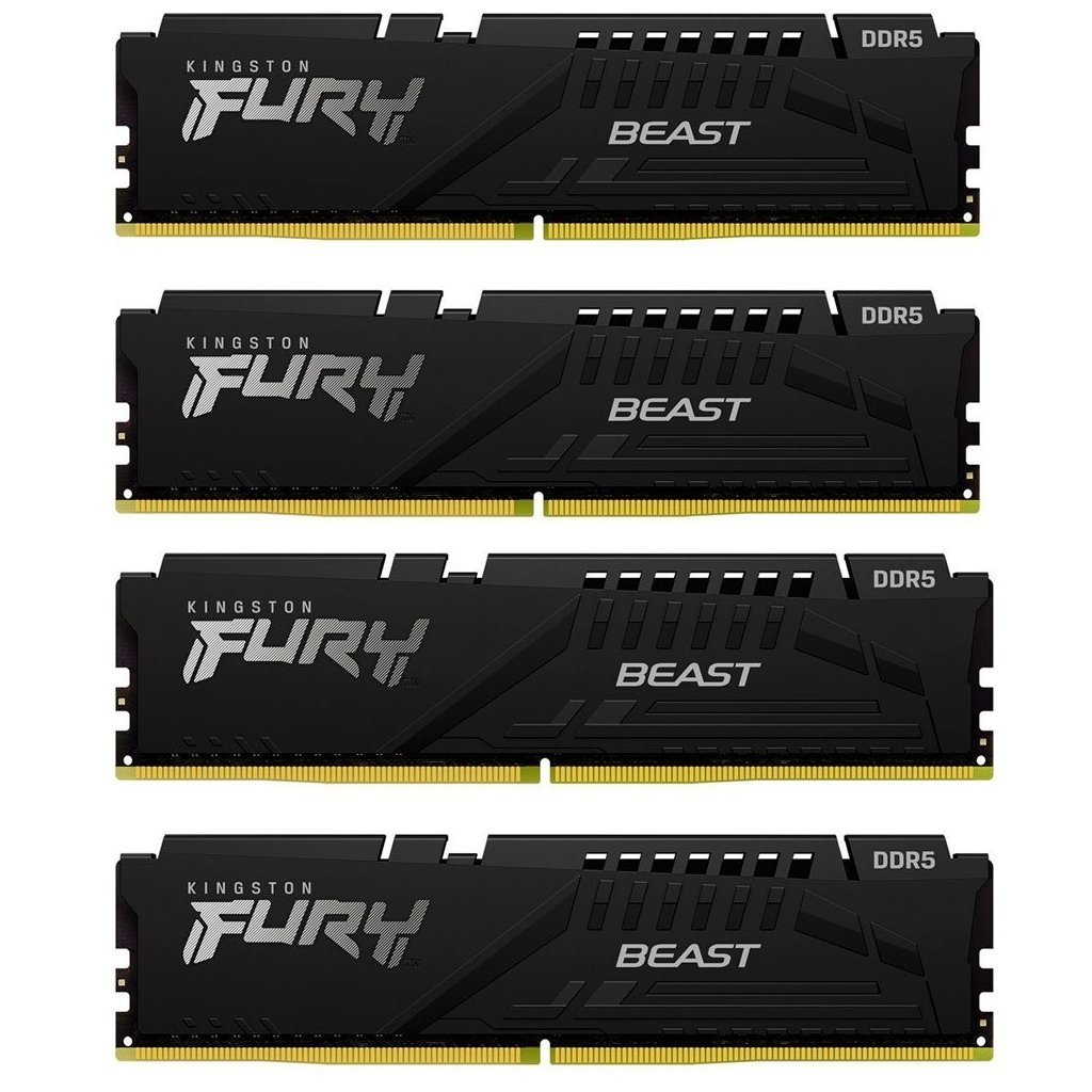 Модуль памяти для компьютера DDR5 128GB (4x32GB) 5600 MHz Beast Black XMP Kingston Fury (ex.HyperX) (KF556C40BBK4-128)