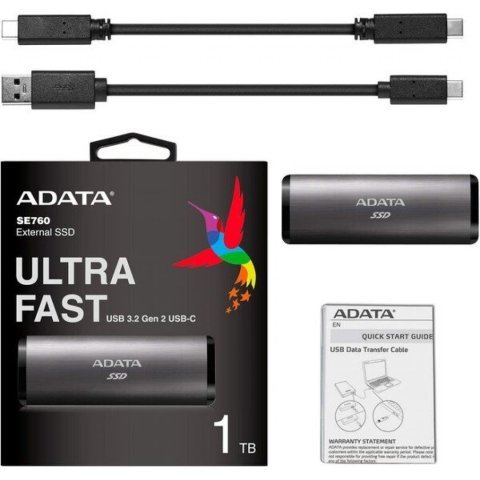 Накопитель SSD USB 3.2 512GB ADATA (ASE760-512GU32G2-CTI) - Внутренние SSD  - Внутренние SSD