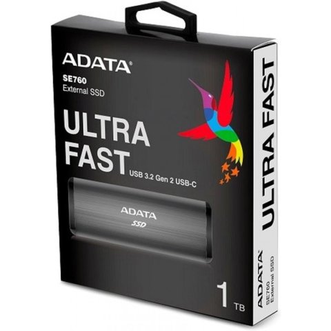 Накопитель SSD USB 3.2 512GB ADATA (ASE760-512GU32G2-CTI) - Внутренние SSD  - Внутренние SSD