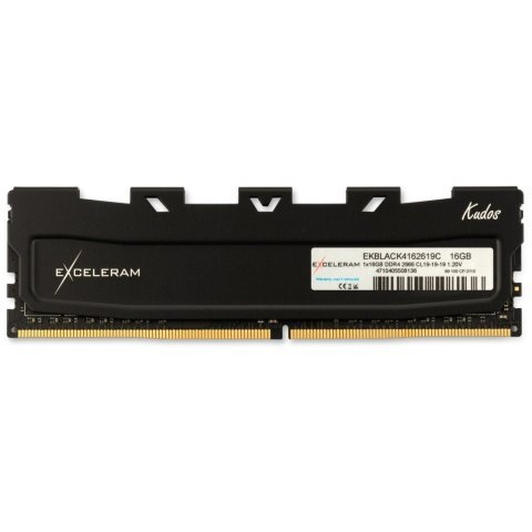 Модуль памяти для компьютера DDR4 16GB 2666 MHz Black Kudos eXceleram (EKBLACK4162619C) - Нулевой остаток (Feed)  - Нулевой остаток (Feed)