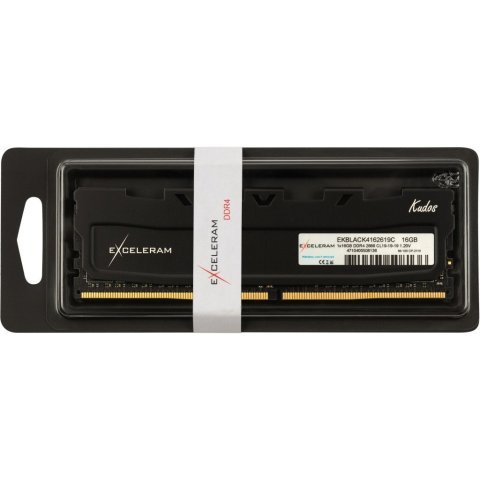 Модуль памяти для компьютера DDR4 16GB 2666 MHz Black Kudos eXceleram (EKBLACK4162619C) - Нулевой остаток (Feed)  - Нулевой остаток (Feed)