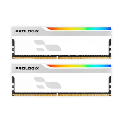 Модуль памяти для компьютера DDR5 32GB (2x16GB) 6000 MHz Onyx White RGB Prologix (PRO32GB6000YWR5K)
