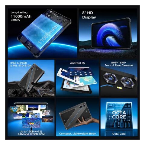 Планшет OUKITEL RT3 plus 8" 4/128GB NFC LTE Black (6941749808516) - Планшеты  - Планшеты 