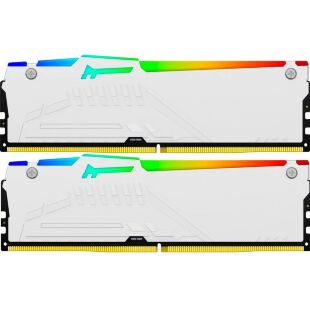 Модуль памяти для компьютера DDR5 32GB (2x16GB) 5600 MHz FURY Beast White RGB Kingston Fury (ex.HyperX) (KF556C40BWAK2-32)
