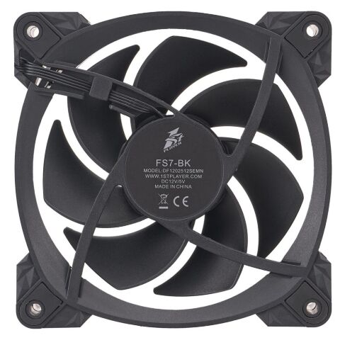 Кулер для корпуса 1stPlayer FS7 Black (FS7-BK-1IN1) - Нулевой остаток (Feed)  - Нулевой остаток (Feed) 