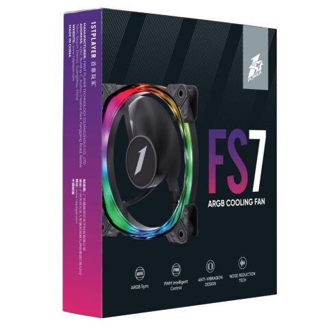 Кулер для корпуса 1stPlayer FS7 Black (FS7-BK-1IN1) - Нулевой остаток (Feed)  - Нулевой остаток (Feed) 