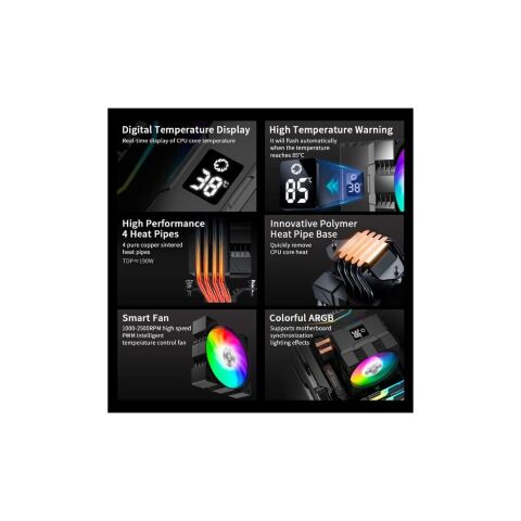 Кулер для процессора Gamemax Gamma 90 Digital BK - Нулевой остаток (Feed)  - Нулевой остаток (Feed) 