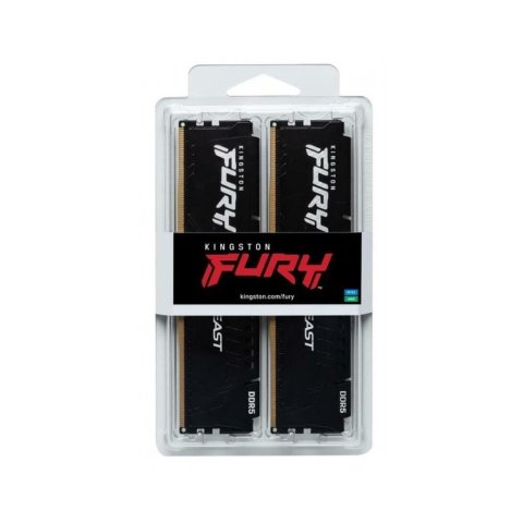 Модуль памяти для компьютера DDR5 32GB (2x16GB) 6000 MHz Fury Beast Black Kingston Fury (ex.HyperX) (KF560C36BBE2K2-32) - Нулевой остаток (Feed)  - Нулевой остаток (Feed) 