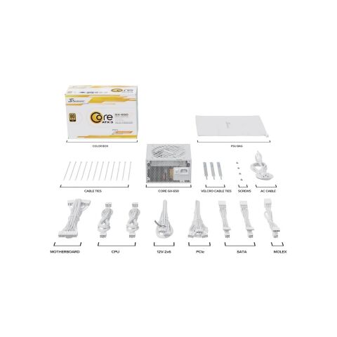 Блок питания Seasonic 650W WHITE (CORE GX-650-ATX31-WHITE) - Нулевой остаток (Feed)  - Нулевой остаток (Feed) 