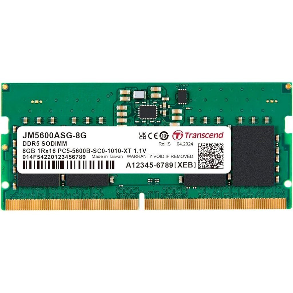 Модуль памяти для ноутбука SoDIMM DDR5 8GB 5600 MHz Transcend (JM5600ASG-8G)