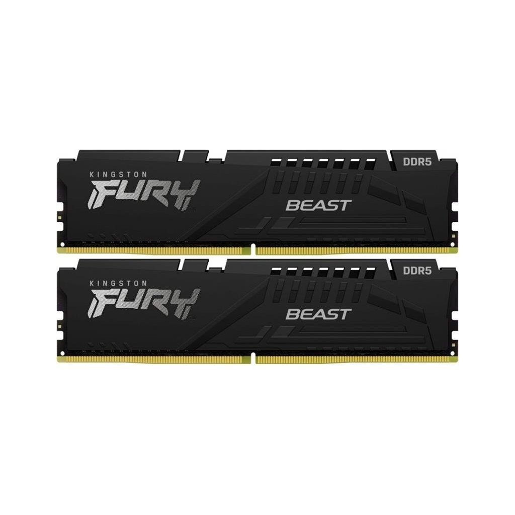 Модуль памяти для компьютера DDR5 64GB (2x32GB) 5600 MHz Fury Beast Black Kingston Fury (ex.HyperX) (KF556C36BBE2K2-64)