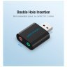 Звуковая плата Vention Audio USB 2х3,5mm jack Metal (VAB-S17-B)