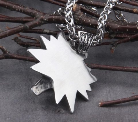 Кулон Геральта медальйон 3D Відьмак (The Witcher) з нержавіючої сталі суцільний + мішочок -   -  