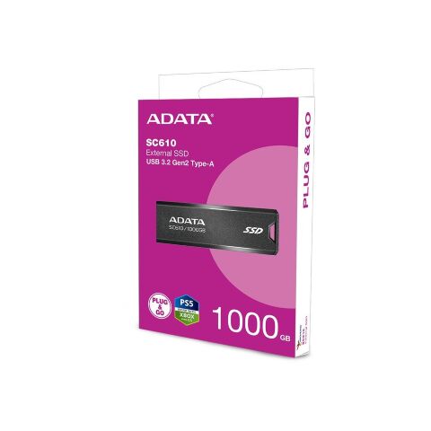 Накопитель SSD USB 3.2 1TB SD610 ADATA (SC610-1000G-CBK/RD) - Внутренние SSD  - Внутренние SSD 