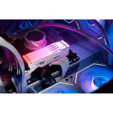 Модуль памяти для компьютера DDR5 64GB (2x32GB) 6000 MHz Beast White RGB Kingston Fury (ex.HyperX) (KF560C36BWEAK2-64) - Нулевой остаток (Feed)  - Нулевой остаток (Feed)