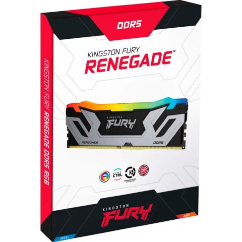 Модуль памяти для компьютера DDR5 48GB (2x24GB) 8400 MHz Renegade RGB Silver XMP Kingston Fury (ex.HyperX) (KF584CU40RSAK2-48) - Модули памяти для компьютера - Модули памяти для компьютера