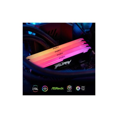 Модуль памяти для компьютера DDR4 32GB (2x16GB) 3200 MHz Beast RGB Black Kingston Fury (ex.HyperX) (KF432C16BB12AK2/32WP) - Модули памяти для компьютера - Модули памяти для компьютера
