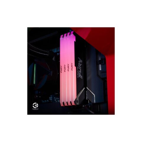 Модуль памяти для компьютера DDR4 32GB (2x16GB) 3200 MHz Beast RGB Black Kingston Fury (ex.HyperX) (KF432C16BB12AK2/32WP) - Модули памяти для компьютера - Модули памяти для компьютера