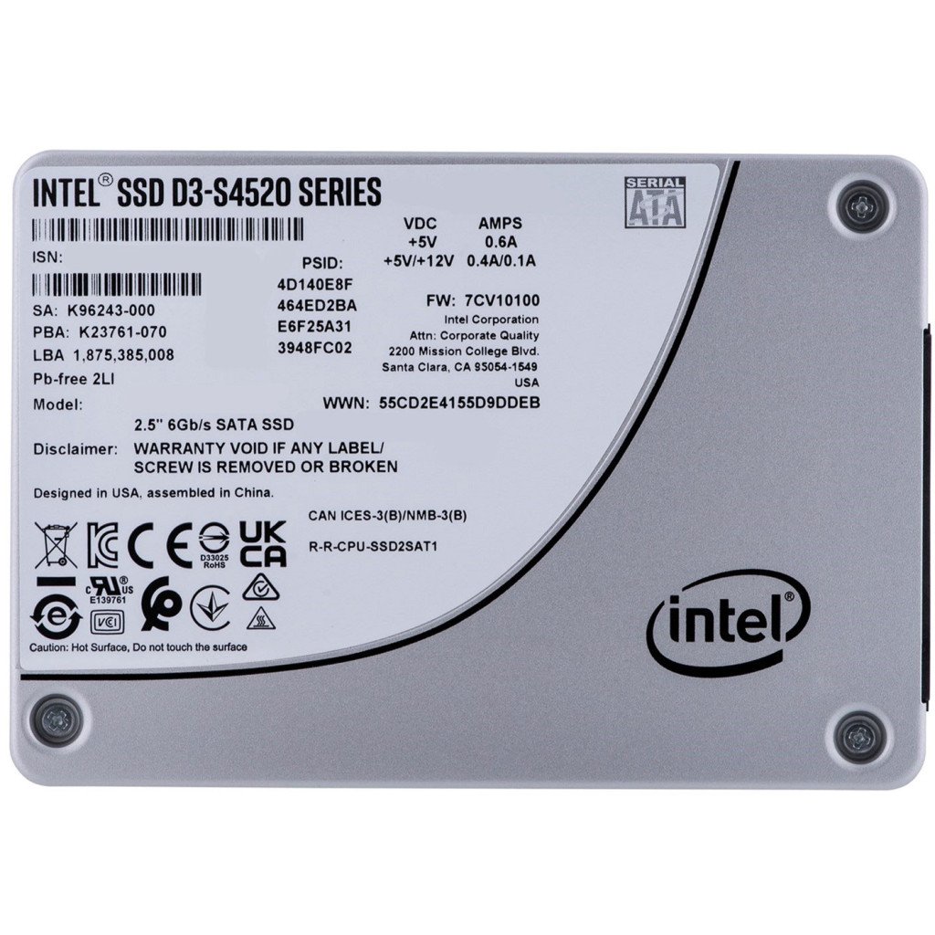 Накопитель SSD 2.5" 7.68TB D3-S4520 INTEL (SSDSC2KB076TZ01)