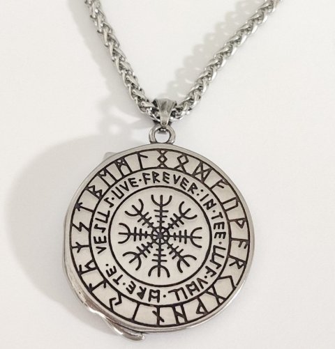 Кулон Геральта медальйон 3D Відьмак (The Witcher Geralt) з нержавіючої сталі з рунами -   -