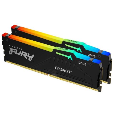 Модуль памяти для компьютера DDR5 32GB (2x16GB) 5600 MHz FURY Beast RGB Kingston Fury (ex.HyperX) (KF556C40BBAK2-32) - Нулевой остаток (Feed)  - Нулевой остаток (Feed) 