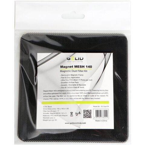 Пылевой фильтр для ПК Gelid Solutions MAGNET MESH DUST FILTER 140 3pcs (SL-Dust-04) - Акссесуары к системам охлаждения - Акссесуары к системам охлаждения